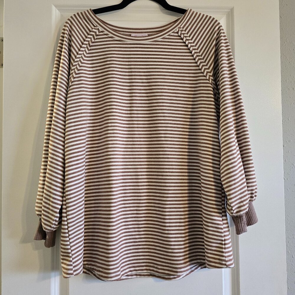 Pink Lily Stripped Top